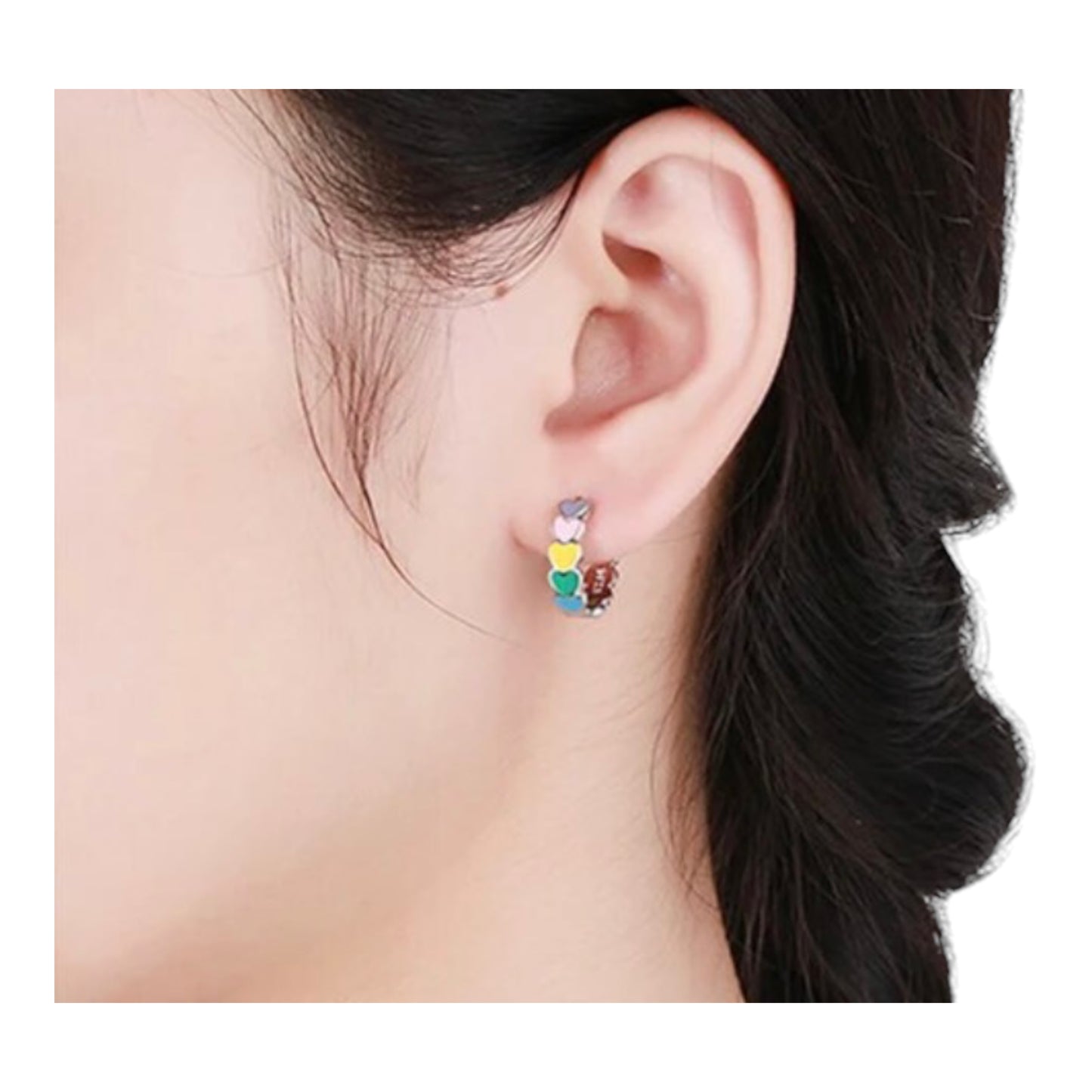 Small Multi color Hoop Earrings