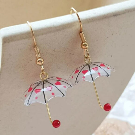 Umbrella Heart dangle earring