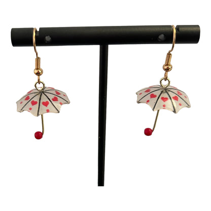 Umbrella Heart dangle earring