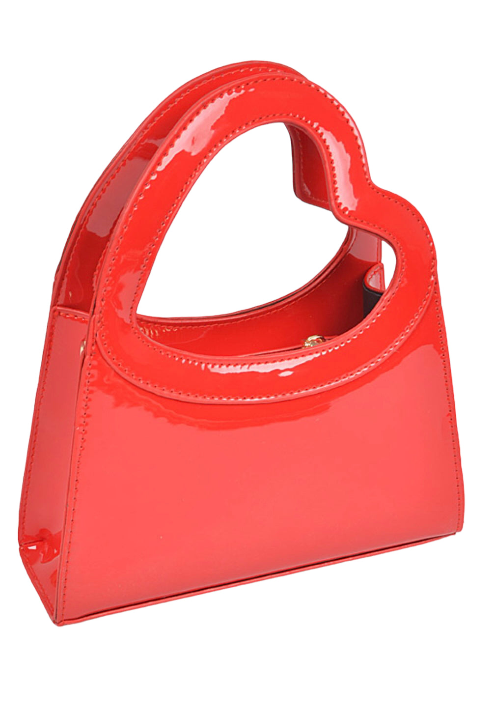 Heart handle patent handbag
