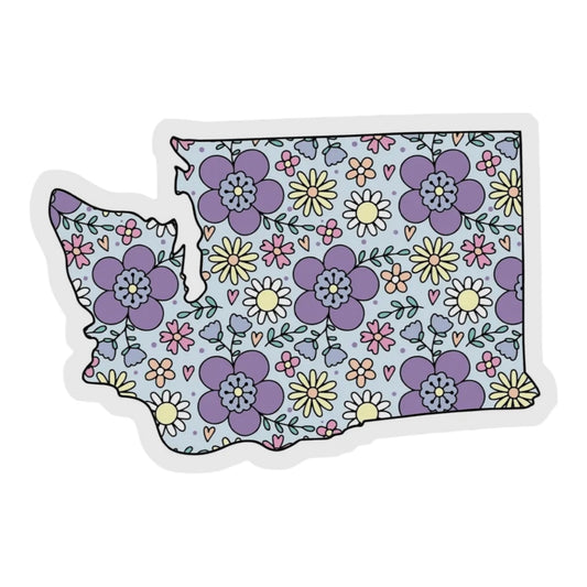 Flower Washington State vinyl sticker