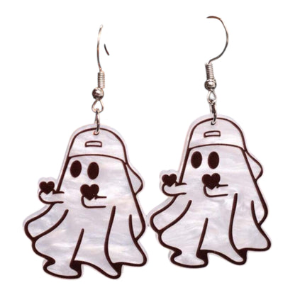 Handing Heart Ghost Earrings