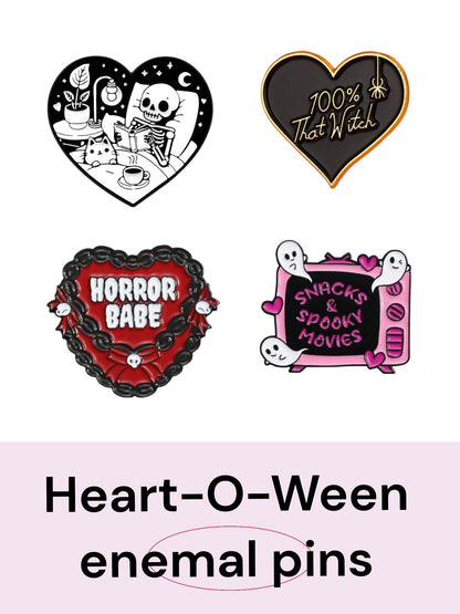 Heart-O-Ween Enamel Pins