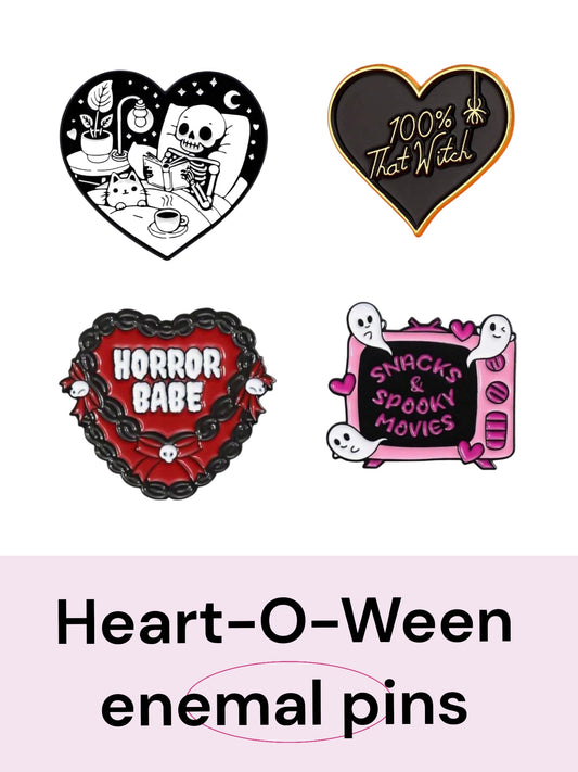 Heart-O-Ween Enamel Pins
