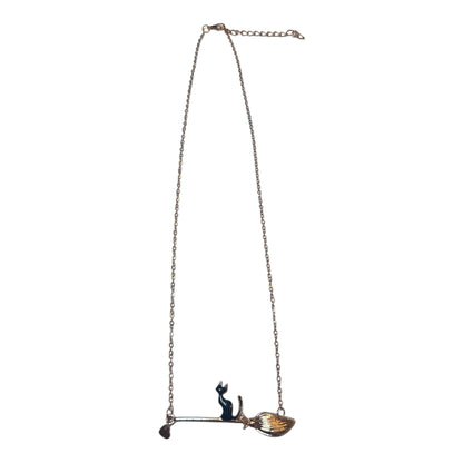 Black Cat on a Boomstick Necklace