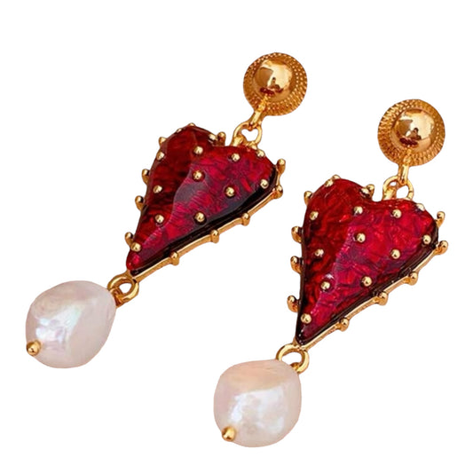 Big Red Heart Earrings