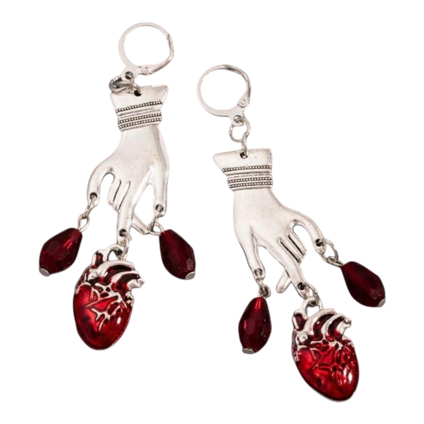 Heart Hand Hoop Earrings