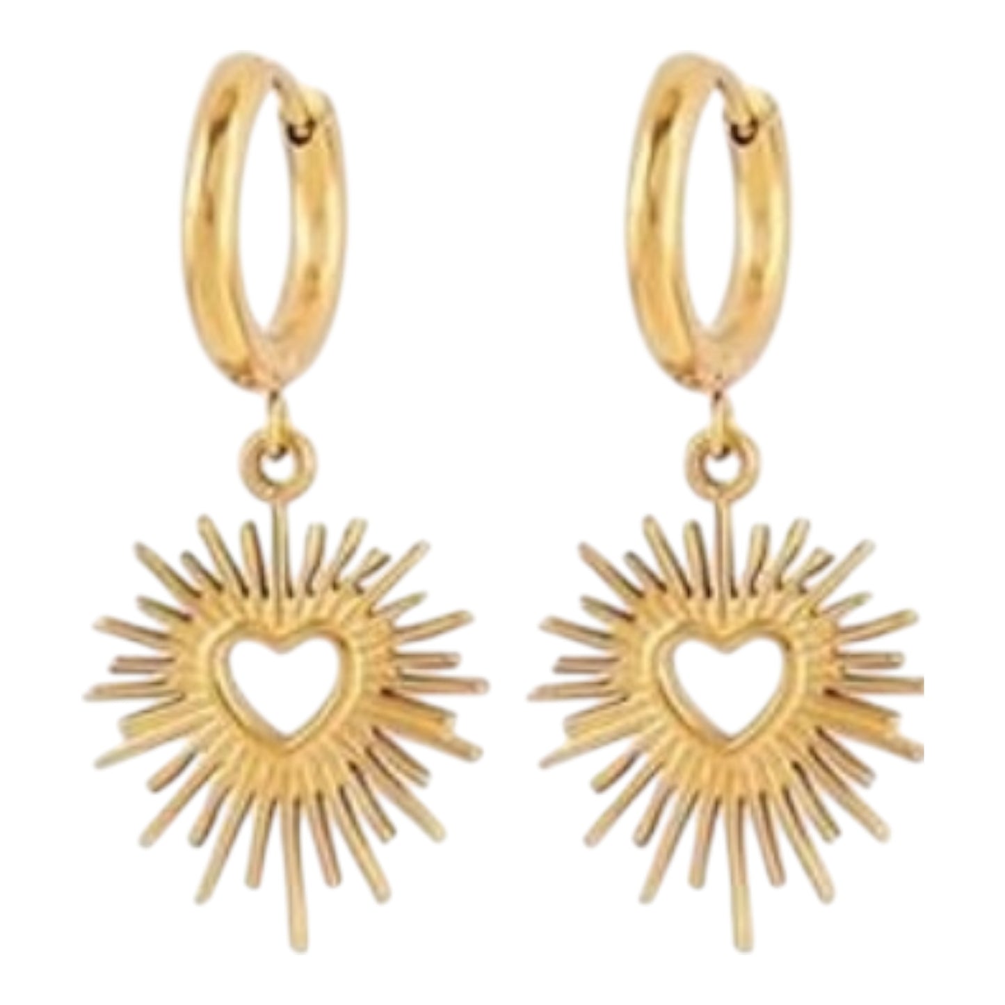 Heart Burst Hoop Earrings