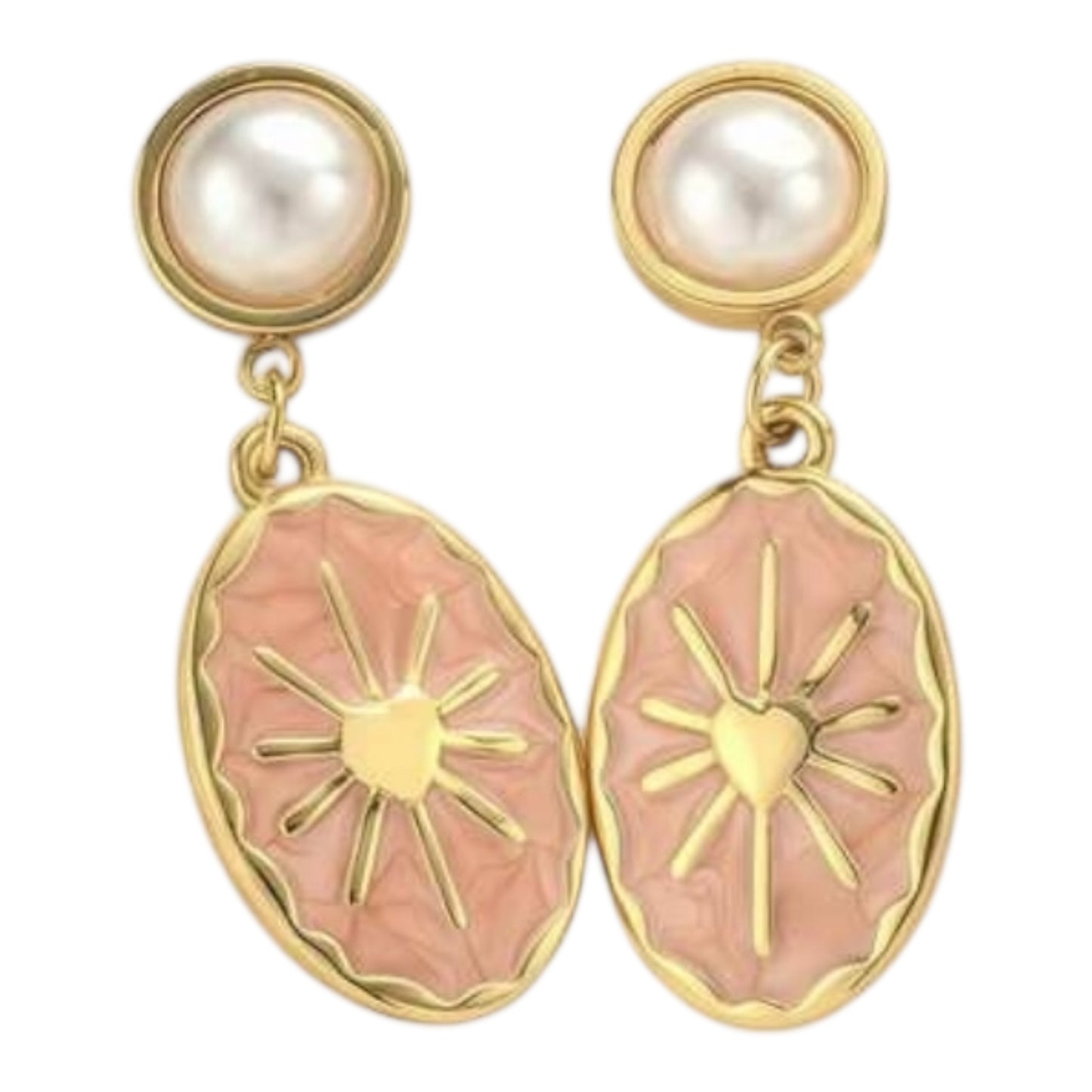 Enamel Burst Heart Earrings