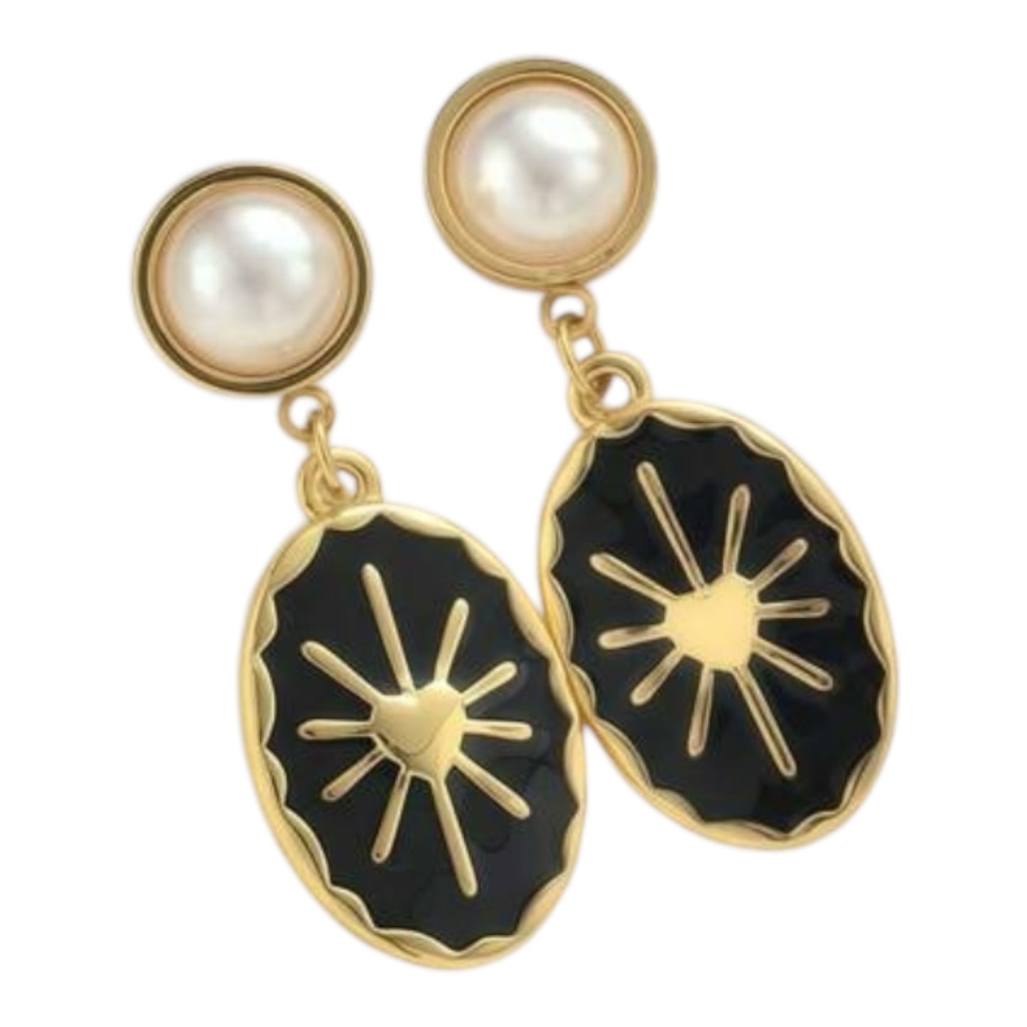 Enamel Burst Heart Earrings