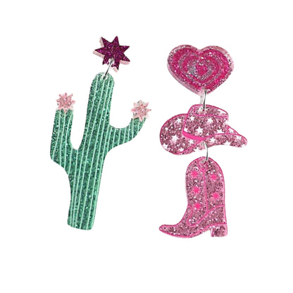 Cactus and Cowboy boot Earrings