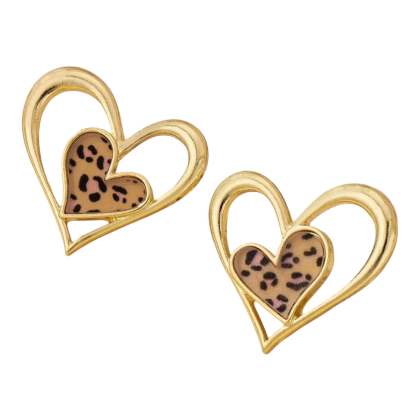 Big Gold Heart stud earrings
