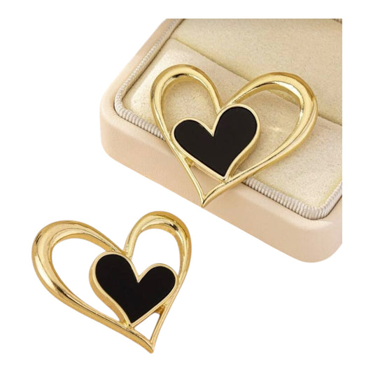 Big Gold Heart stud earrings