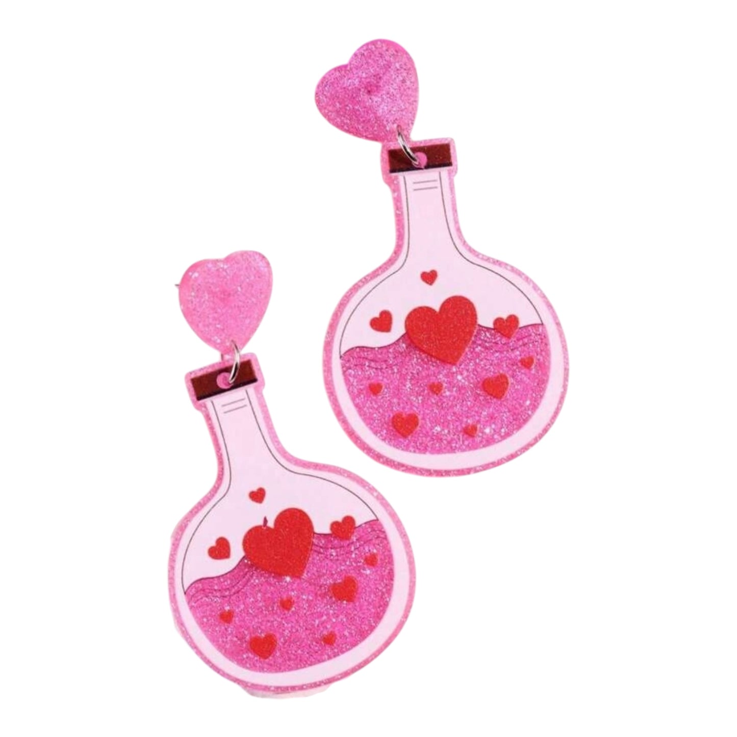 Science of love beaker earrings