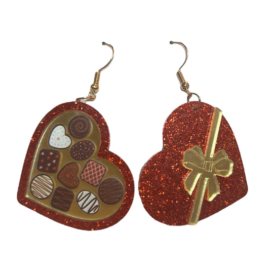 Heart Candy box earrings