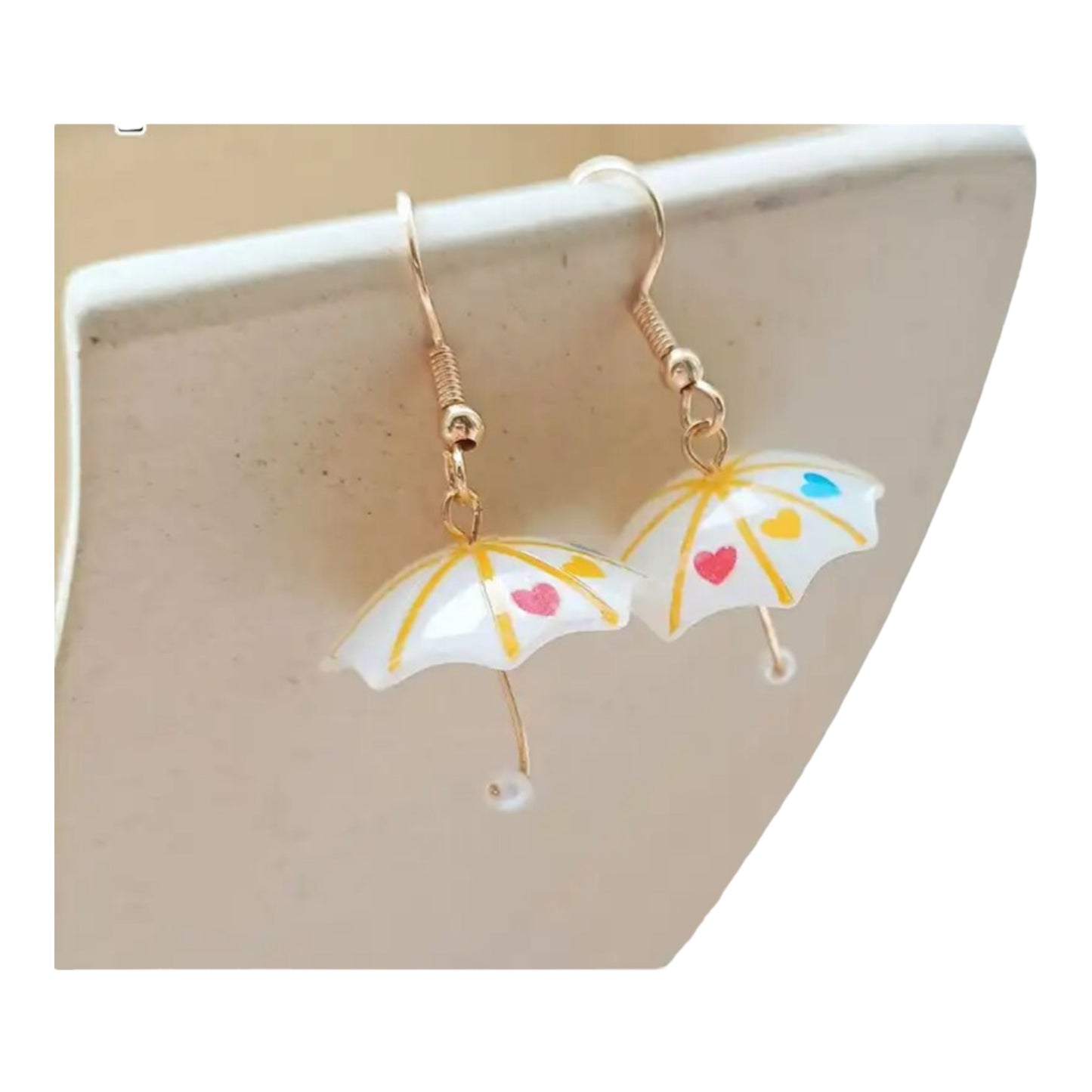 Umbrella Heart dangle earring
