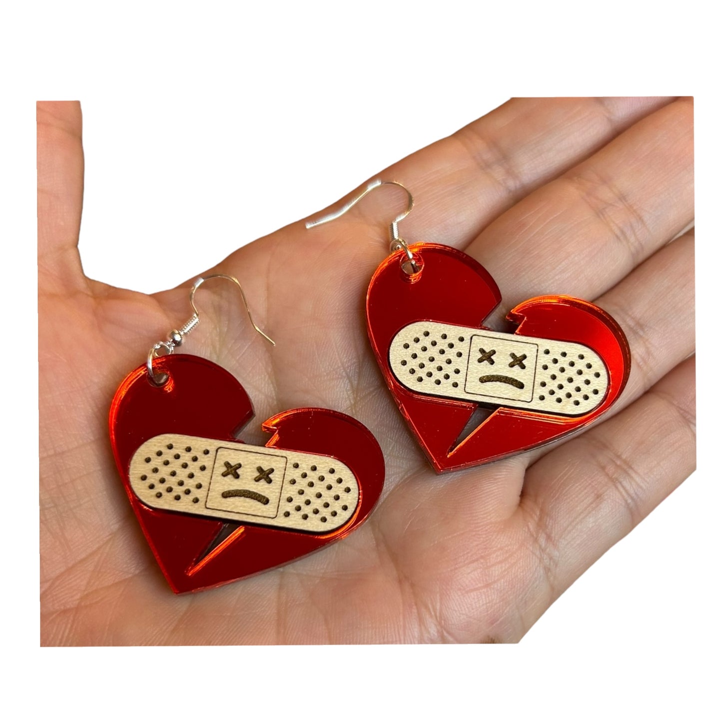 Snow Such Things Bandaid Broken Heart Earrings