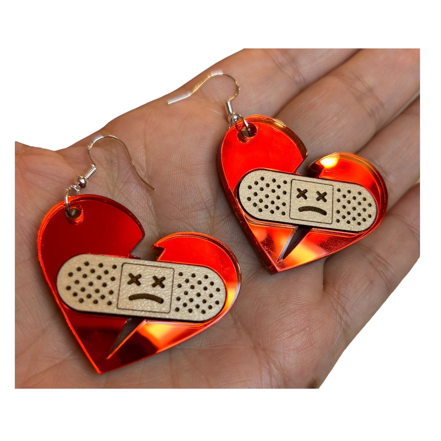 Snow Such Things Bandaid Broken Heart Earrings