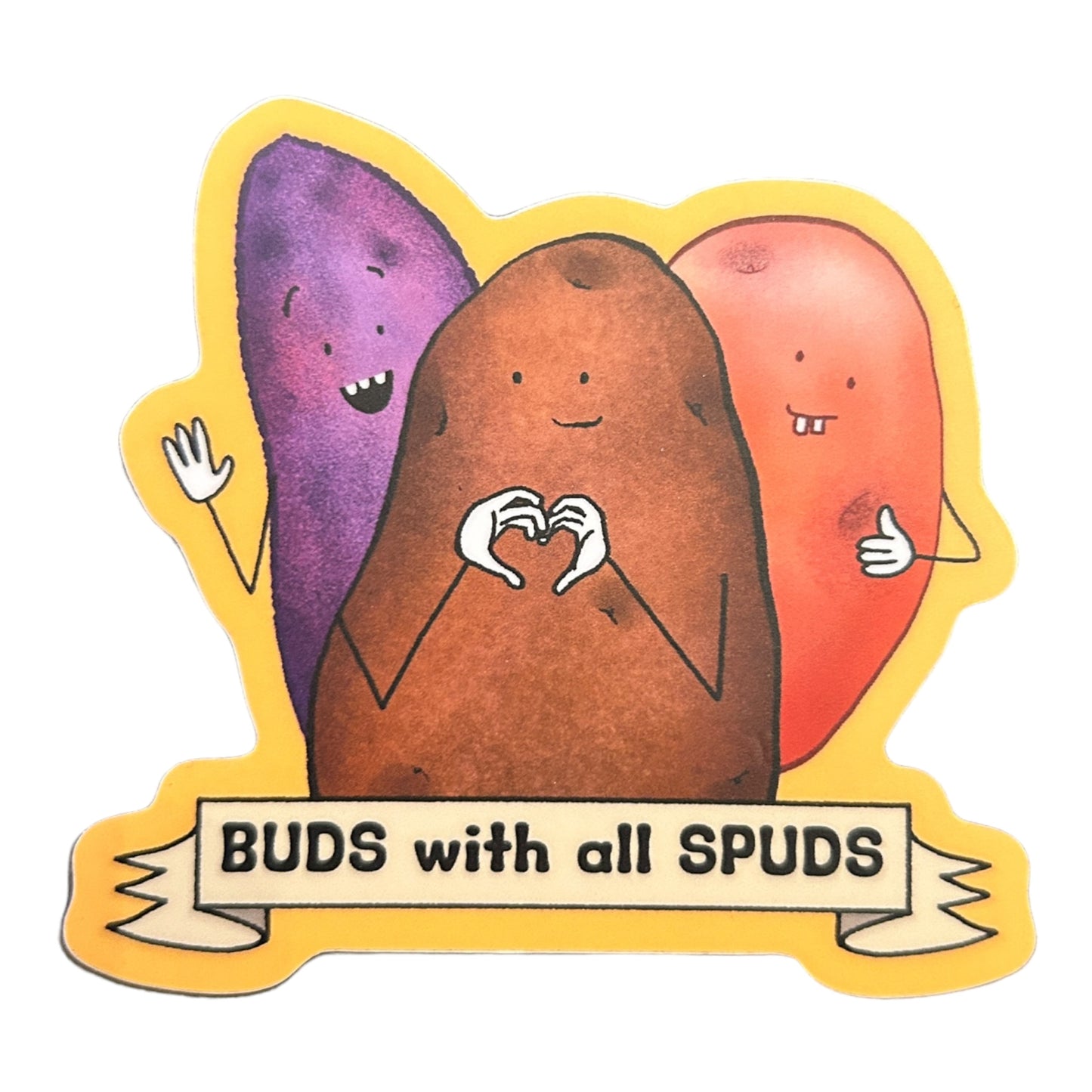BUDS with all SPUDS vinyl sticker