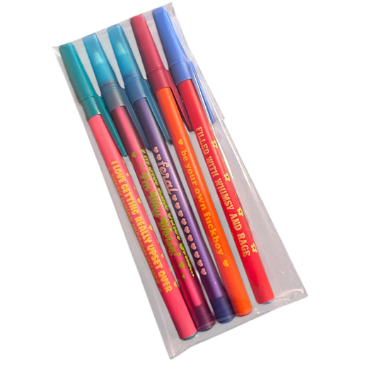 5 Pack of Snarky Ballpoint Pens