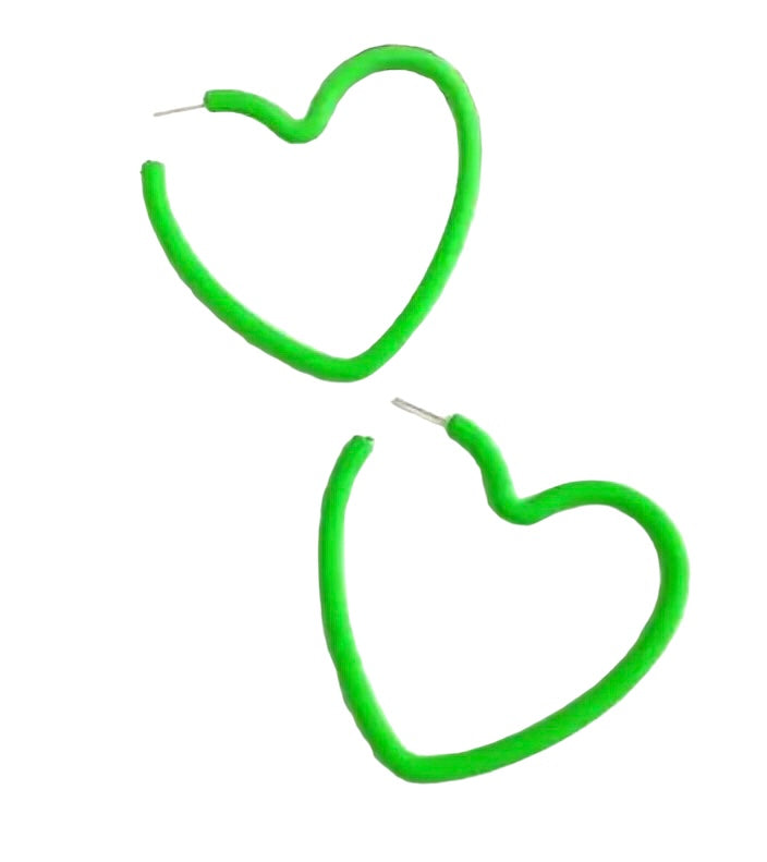 Colored Heart Hoop Earring