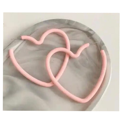 Colored Heart Hoop Earring