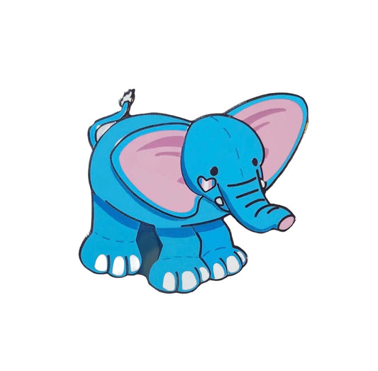Trans Elephant Plush Enamel Pin