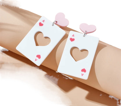 Ace of Hearts Stud Earrings