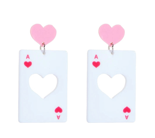 Ace of Hearts Stud Earrings