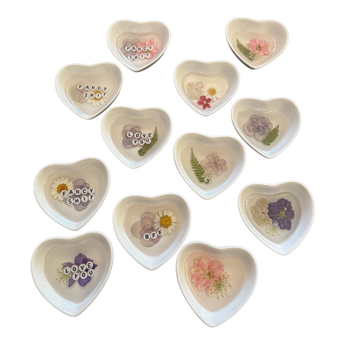 Epoxy flower trinket dish