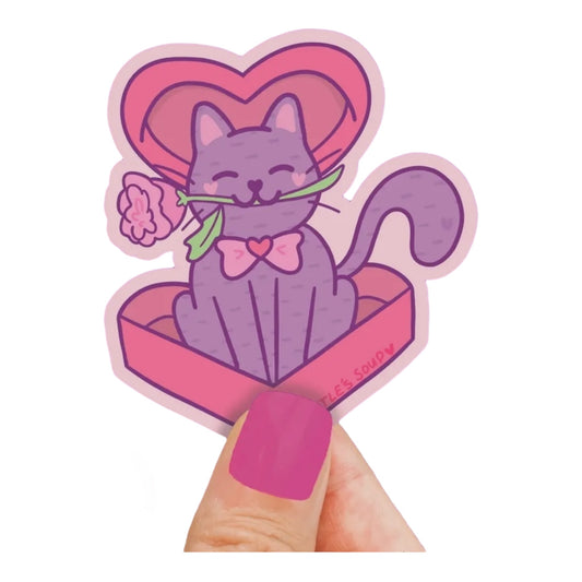 Purple Cat Vinyl Sticker