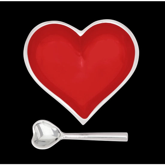 Red Heart Bowl with Heart Spoon