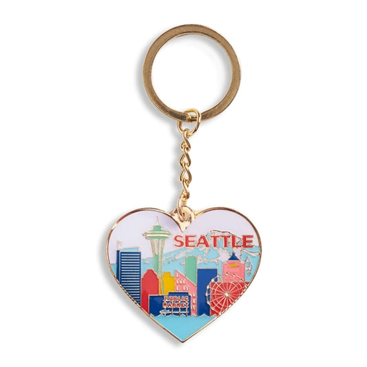 Seattle Skyline Heart Keychain