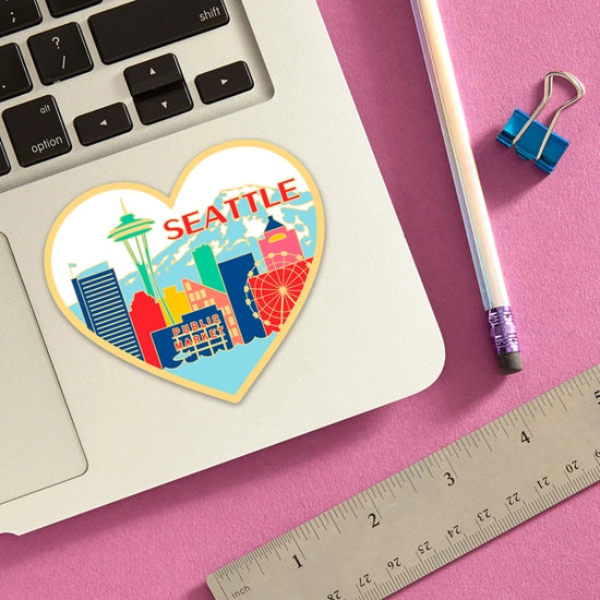 Seattle Skyline Heart Vinyl Sticker