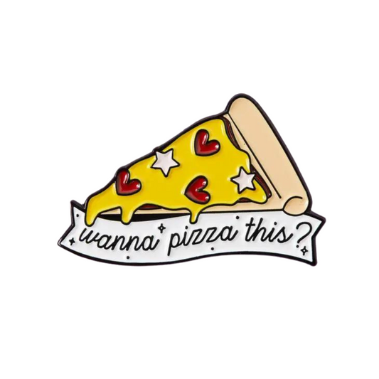 Wanna a Pizza Heart Enamel pin