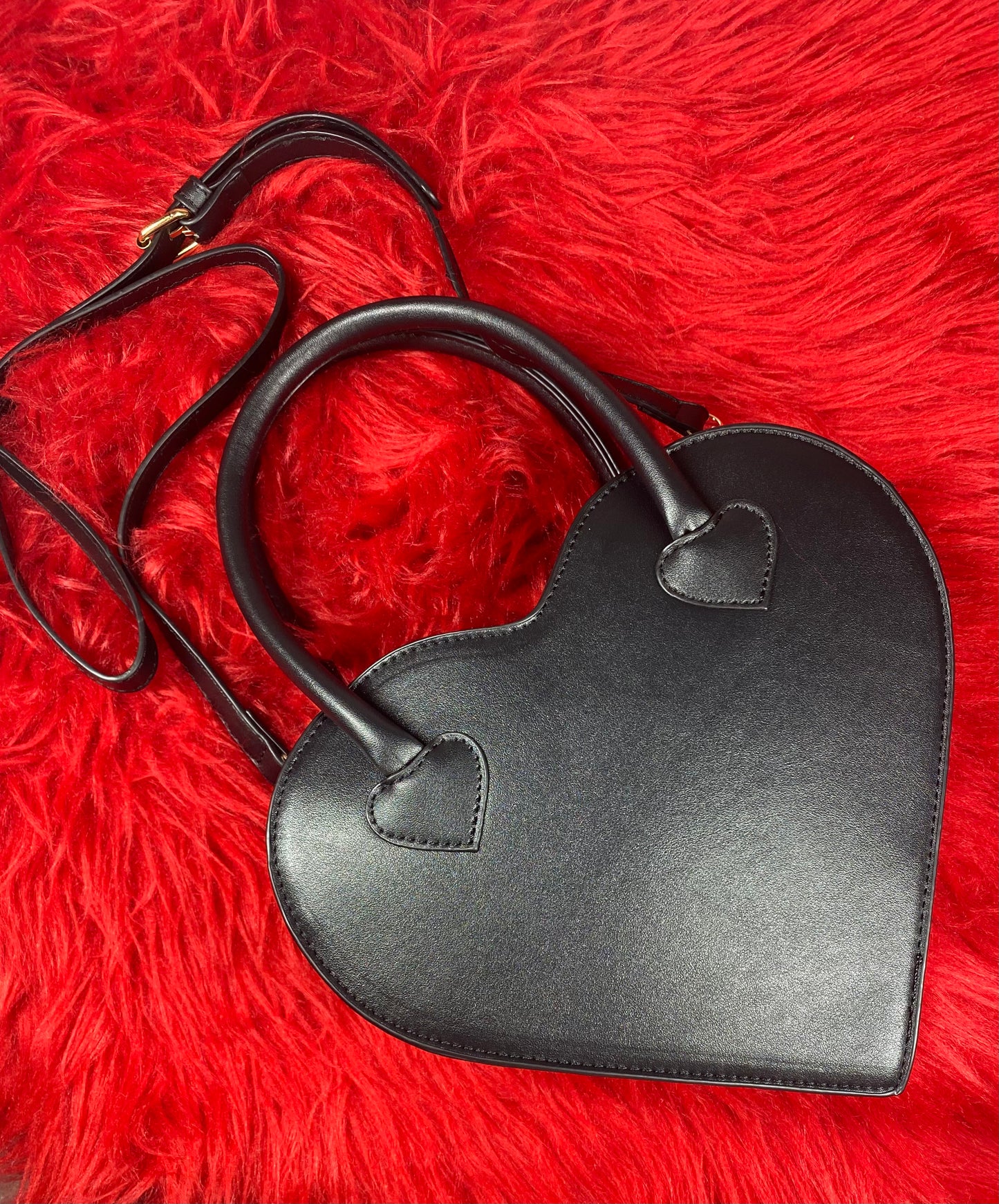 Black Heart Shaped Crossbody Bag